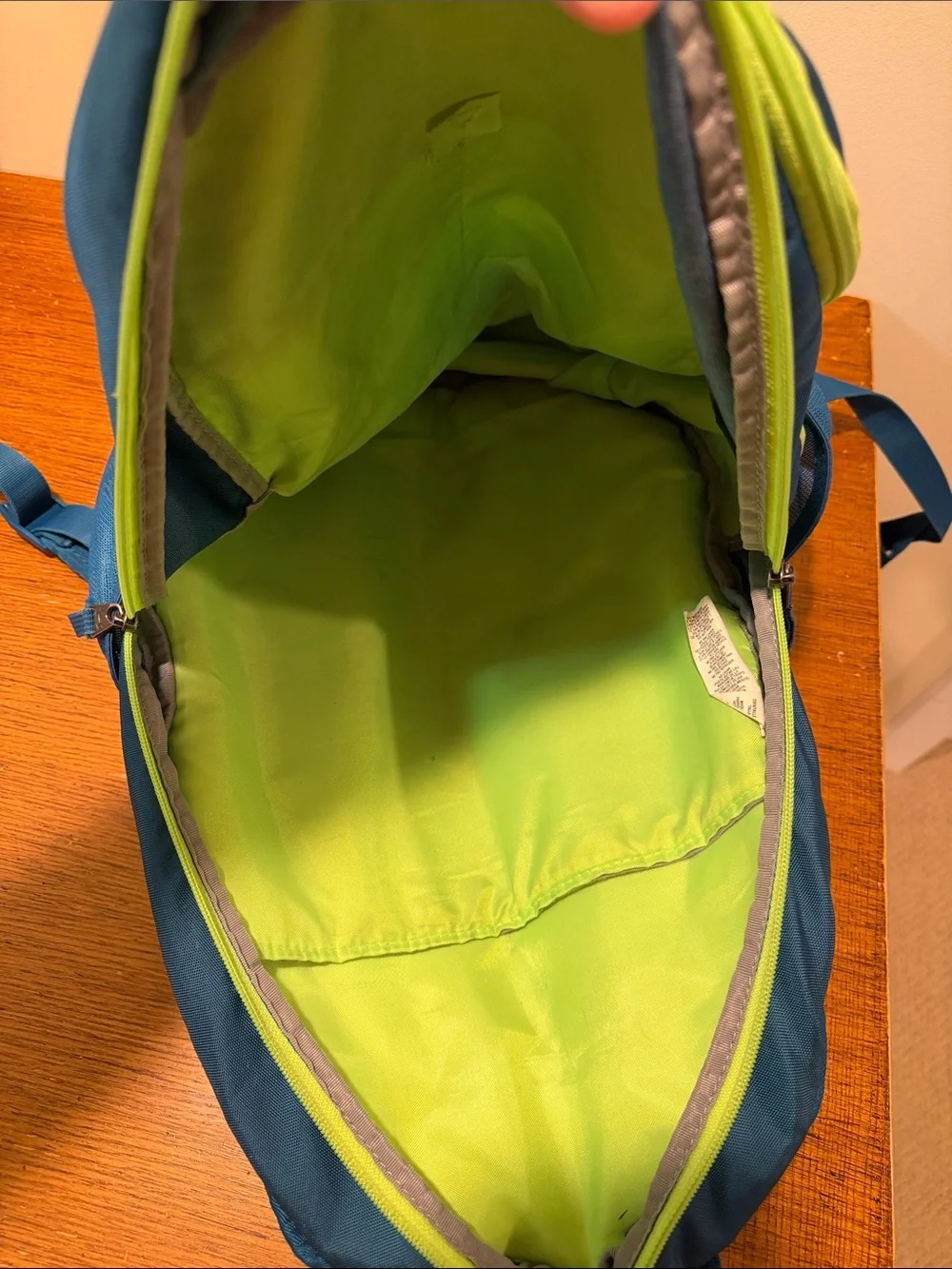 Under Armour Blue Backpack with Lime Camo Accent